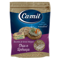 Biscoito de Arroz Integral Chia e Linhaça Camil 150g