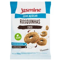 Biscoito Rosquinha Vegano Integral Coco Zero Açúcar Jasmine 120g