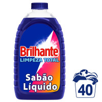 Lava Roupas Líquido Brilhante Limpeza Total 3L